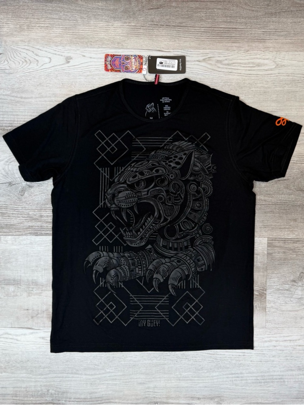 Ay Guey Black on Black Jaguar Graphic HD Tee Shirt Mens Size M Medium NWT
